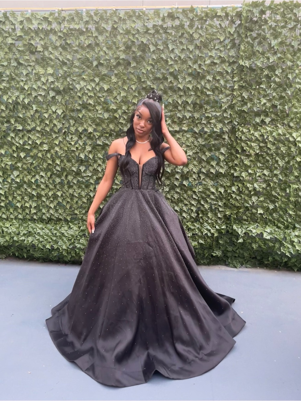 Sherri Hill Black Sequin Ball Gown - Picture 6 of 8